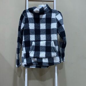 St. John’s Bay Buffalo Plaid Sherpa Pullover Small 0236